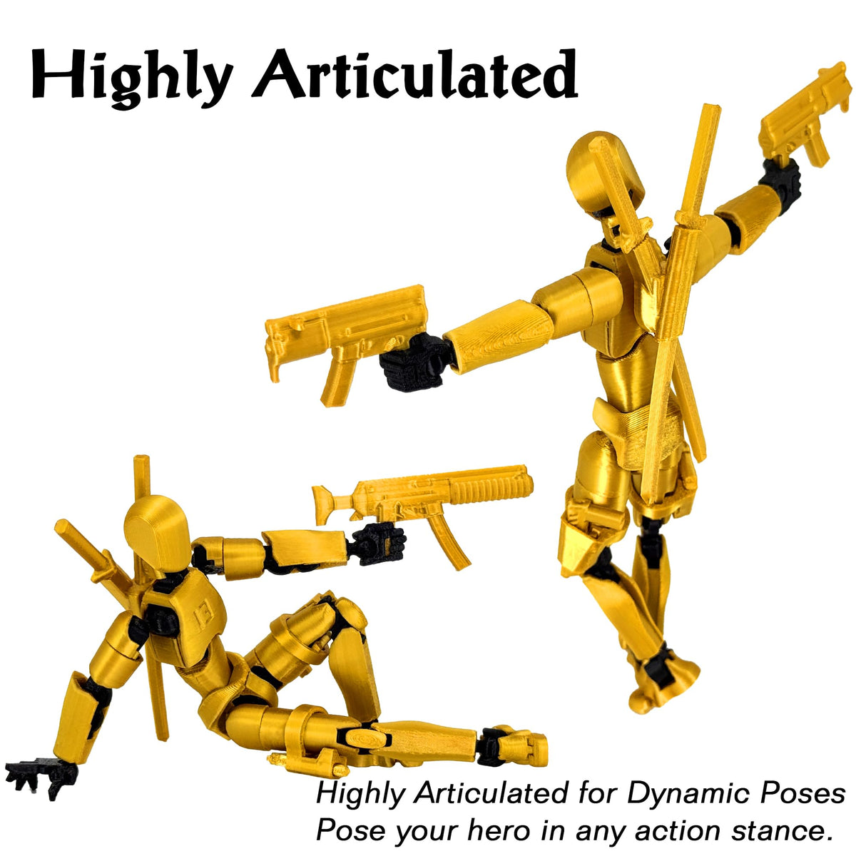 Gatling Gun Titan 13 Action Figure Set【Assembled】, Robot T Action Figure 3D Printed Dummy 13 Action Fidget Toys Figure Articulated, Lucky 13 for Collectors Desktop Decorations (Purple Blue)