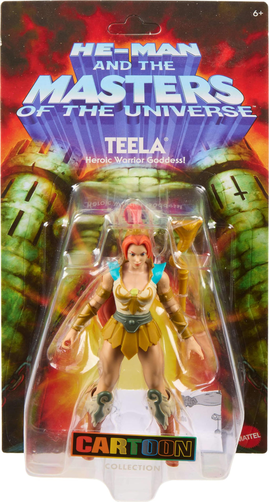 Masters of the Universe Origins 200X Teela 5.5 Inch Action Figure​ | MOTU Cartoon Collection Toy, 1980s TV Inspired Character, Ponytailed Heroine, Hair, Staff​ Accessory