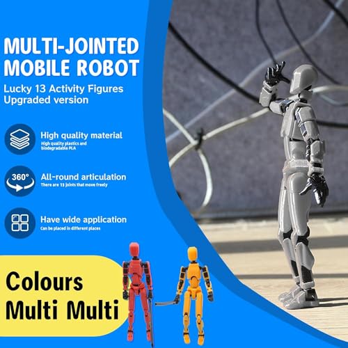 MerryXD 6 Pack Assembly Completed T13 3D Action Figure,Dummy Nova Titan Lucky 13 Action Figure 3D Printed Multi-Jointed Movable Toy