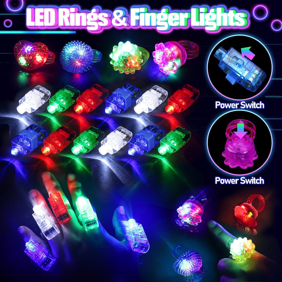 TSDATOWR 150Pcs Glow in the Dark Party Supplies for Kids and Adults