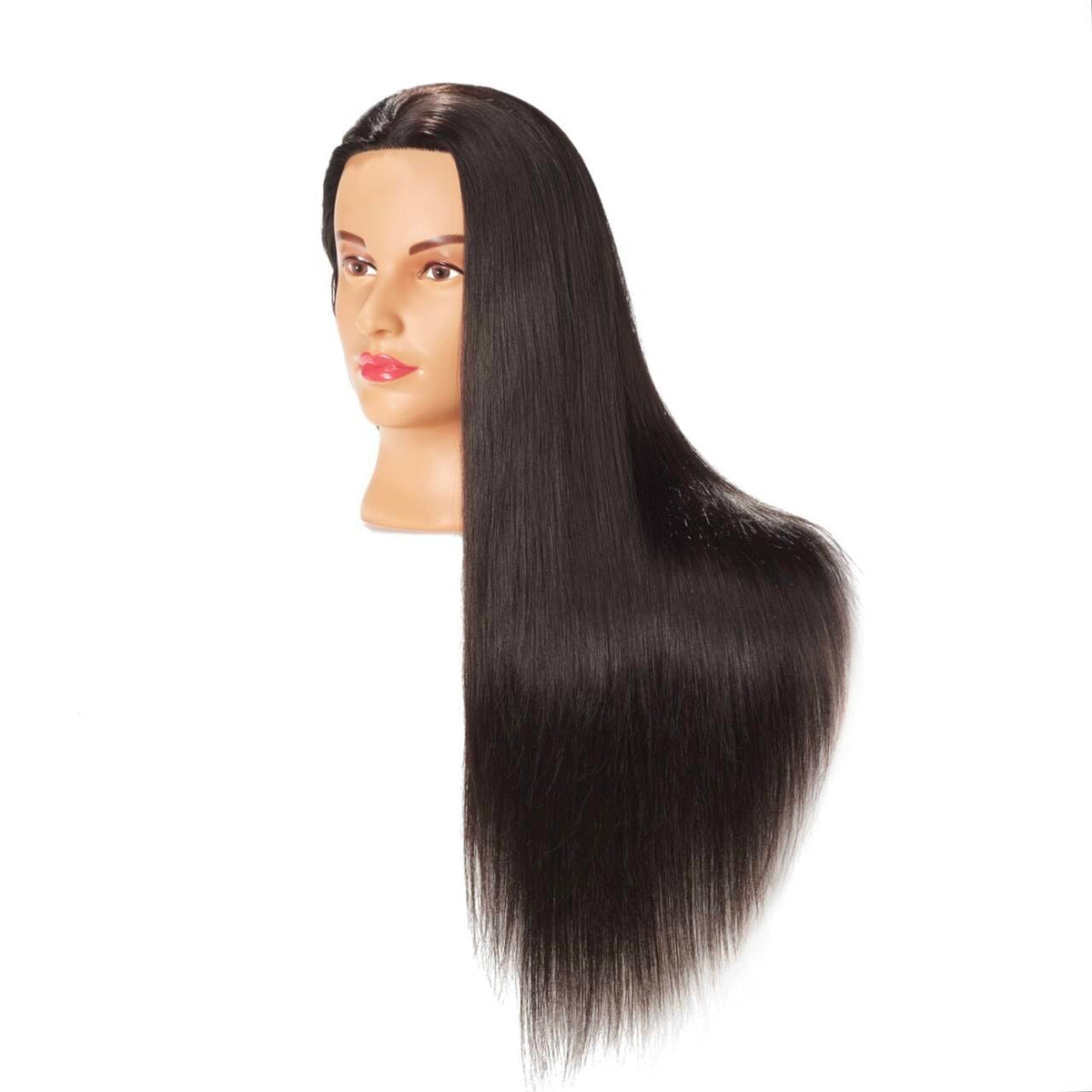 26"-28" Synthetic Fiber Hair Mannequin Head Styling Training Head Doll Head | Hairdresser Salon Beginner to Practice Braiding Cutting Training Head Kids Play Training Head Cosmetology Doll Head