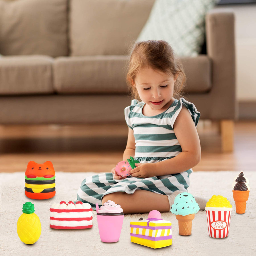 YOYI Slow Rising Squishy Toys, Jumbo Food Squishies Set | Soft Kawaii Food Designs with Fun Squeeze Texture, Perfect Stress Relief Fidget Toys for Boys, Girls and Squishy Collectors
