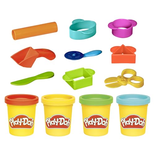 Play-Doh Starter Set 9-Piece Kit with Storage Tote & 4 Modeling Compound Cans, Ages 3+, Presentation May Vary