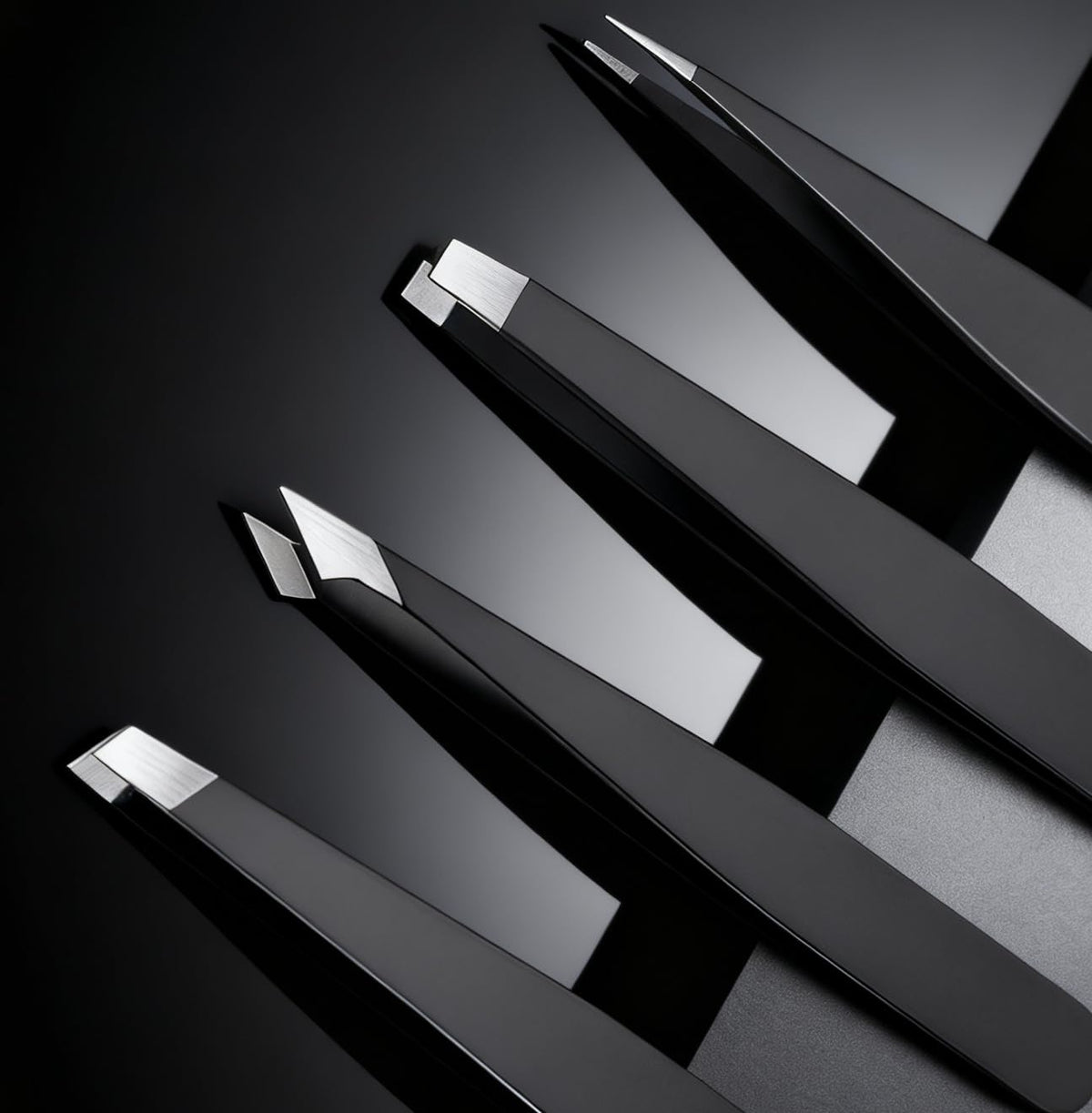 4-Piece Professional Tweezers Set, Tweezers for Eyebrows, Facial Hair | Ingrown Hair Removal, Precision Tip with Travel Bag,Gift for Women Men