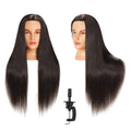 26"-28" Synthetic Fiber Hair Mannequin Head Styling Training Head Doll Head | Hairdresser Salon Beginner to Practice Braiding Cutting Training Head Kids Play Training Head Cosmetology Doll Head
