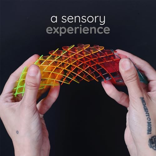 Morf Worm 3D Sensory Fidget Toys for Kids, Teens & Adults, Rainbow, Small | Quiet fidget toy for classroom, office & travel. Sensory toy for focus, stress & anxiety. Squish, stretch & bend!