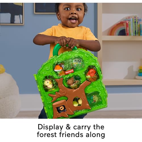 Fisher-Price Little People Forest Friends Carry Case | Tree Playset with 8 Animal Figures, Storytelling Pretend Play, Toddlers & Kids Ages 1+ Years