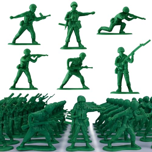 HAPTIME Toys for Boys, Toy Soldiers Set (50 pcs ) , Green Army Men Action Figures, Plastic Military Toys - Inspire Creative Play and Learning Adventures for Kids, Easter Egg Fillers