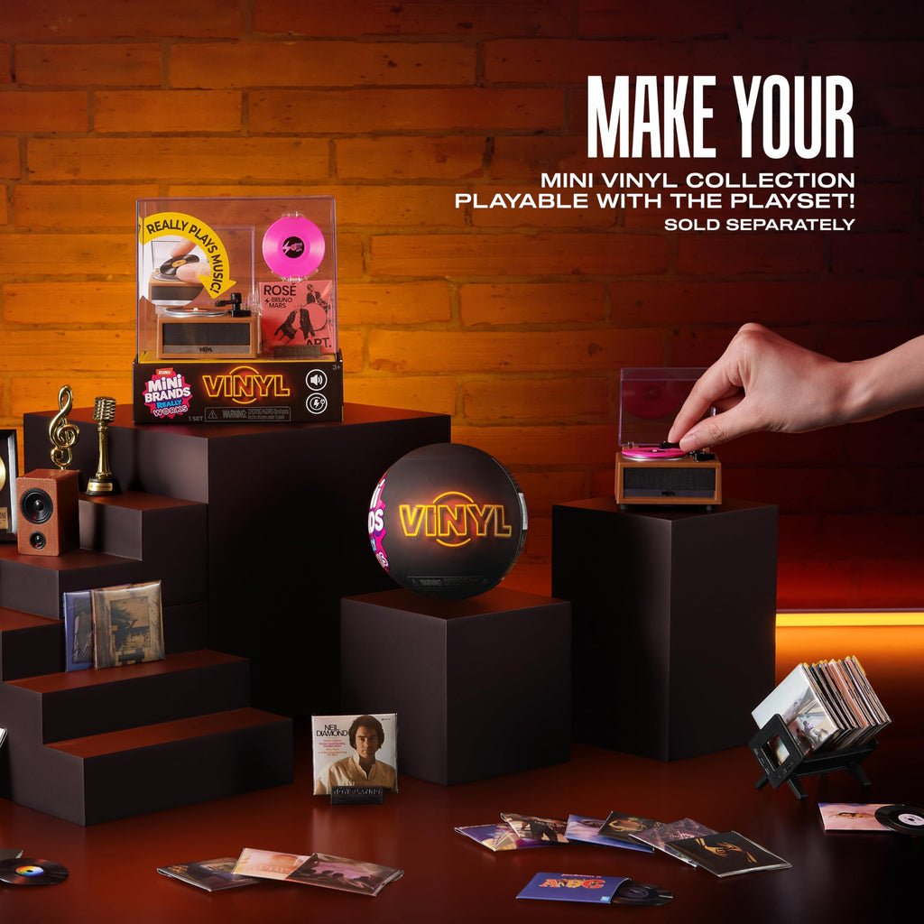 Mini Brands Really Works Vinyl Capsule Series 1 (2 Pack) By ZURU | 8 playable mini vinyls spin & play, music accessories, trending artists, works on Mini Brands Vinyl Player, collector gift
