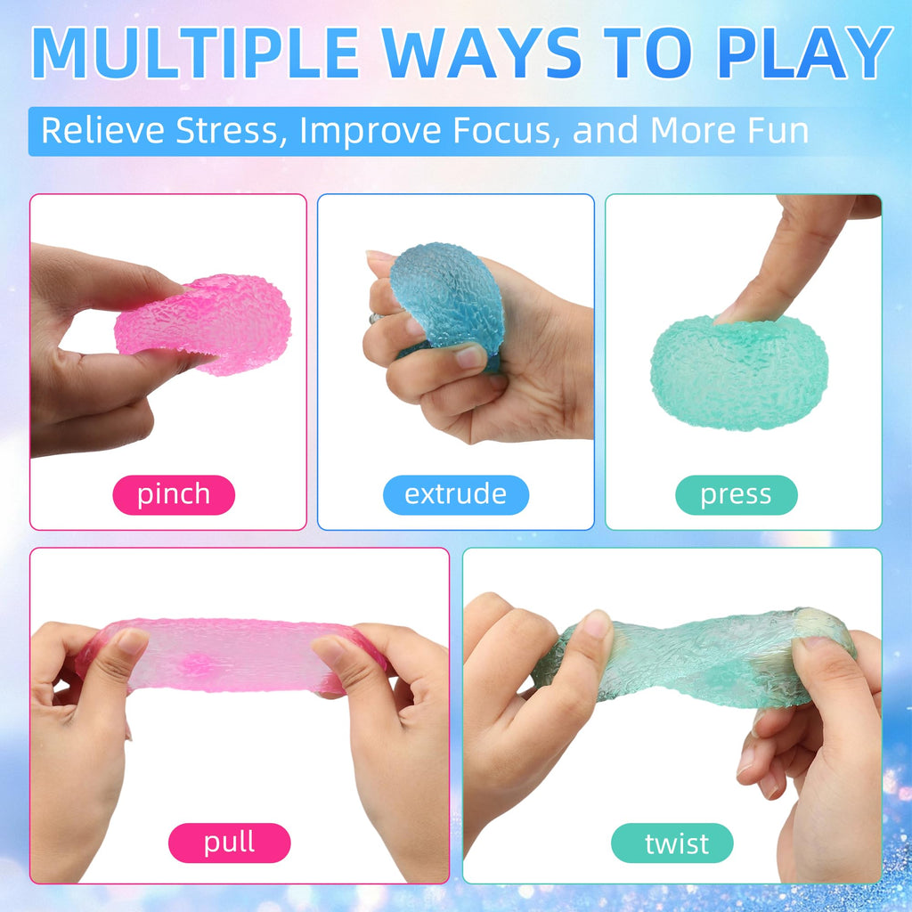 3pcs Squishy Textured Stress Balls Silky Fidget Toys for Anxiety Relief