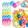Sensory Toys 24 Pcs Cube Squishy Fidget Stress Toys for Adults Kids | Mini Ice Cube Squishy Toys Anxiety Stress Relief Hand Therapy Sensory Squishy Ball Classroom Prize Box Toys ﻿