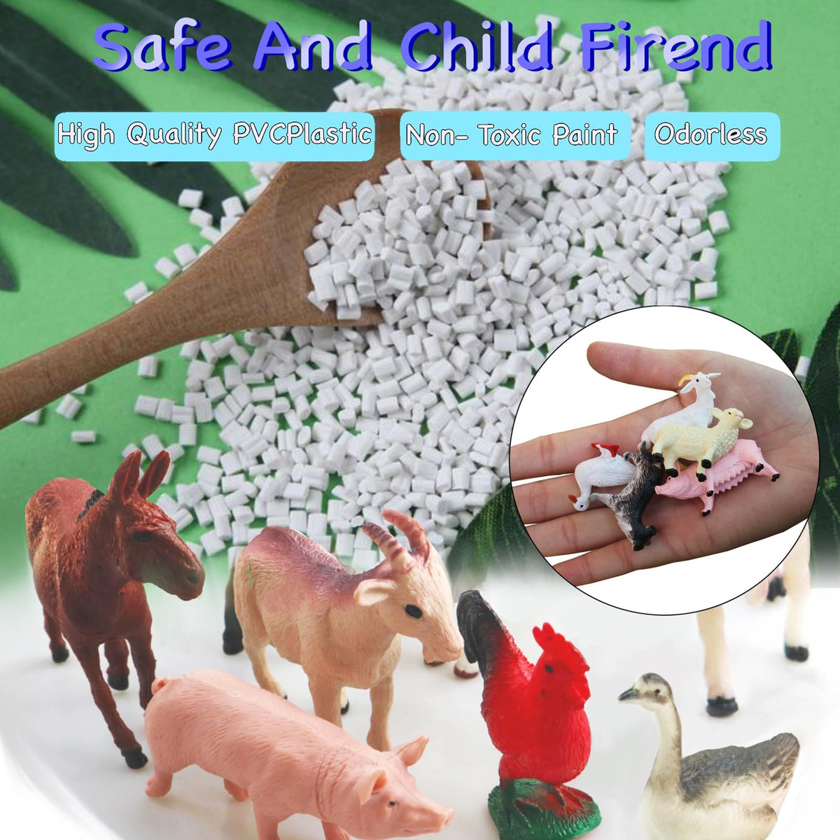 Yowlieu 15 Pcs Mini Figures Toys Realistic Farm Animal Figurines, Plastic Learning Educational Playset Animal Themed Party Supplies Cake Topper Ornaments for Easter Egg Birthday Christmas