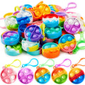 JOYIN Round Pop Fidget Keychain 30 Pack Pop Fidget Toys Bulk Party Favors for Kids 4-8,8-12 Years, Halloween Birthday Goodie Bags Stuffers Back to School Gifts Classroom Prizes Sensory Toys