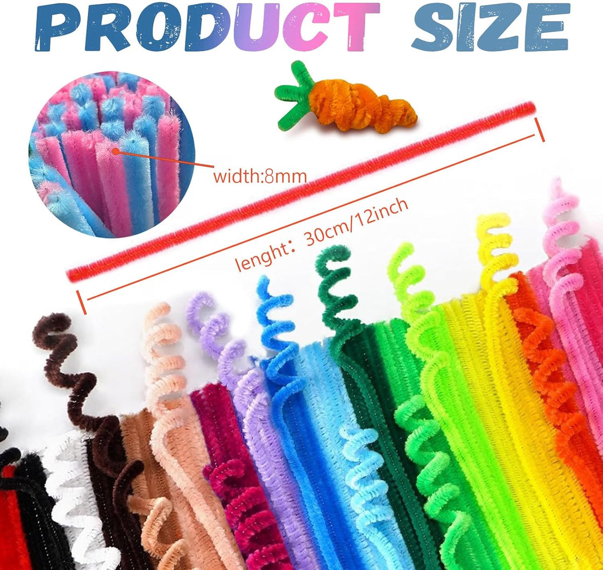200 Pcs Pipe Cleaners Craft Bulk, 20 Colors Pipe Cleaner, Chenille Stems | Kids Toys & Games Gifts for Ages 5-7, Craft Supplies for Projects Creative DIY Room Decor, Halloween Christmas Decorations