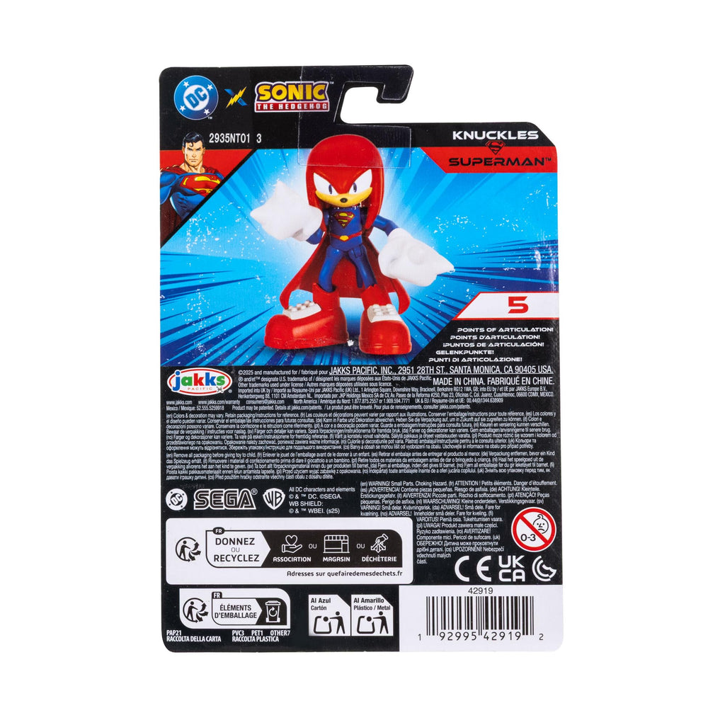 DC X Sonic Collectable 2.5 Inch Scale Action Figures Knuckles Silver Rouge Dr. Eggman Featuring Multiple Points of Articulation for Action-Packed Posing