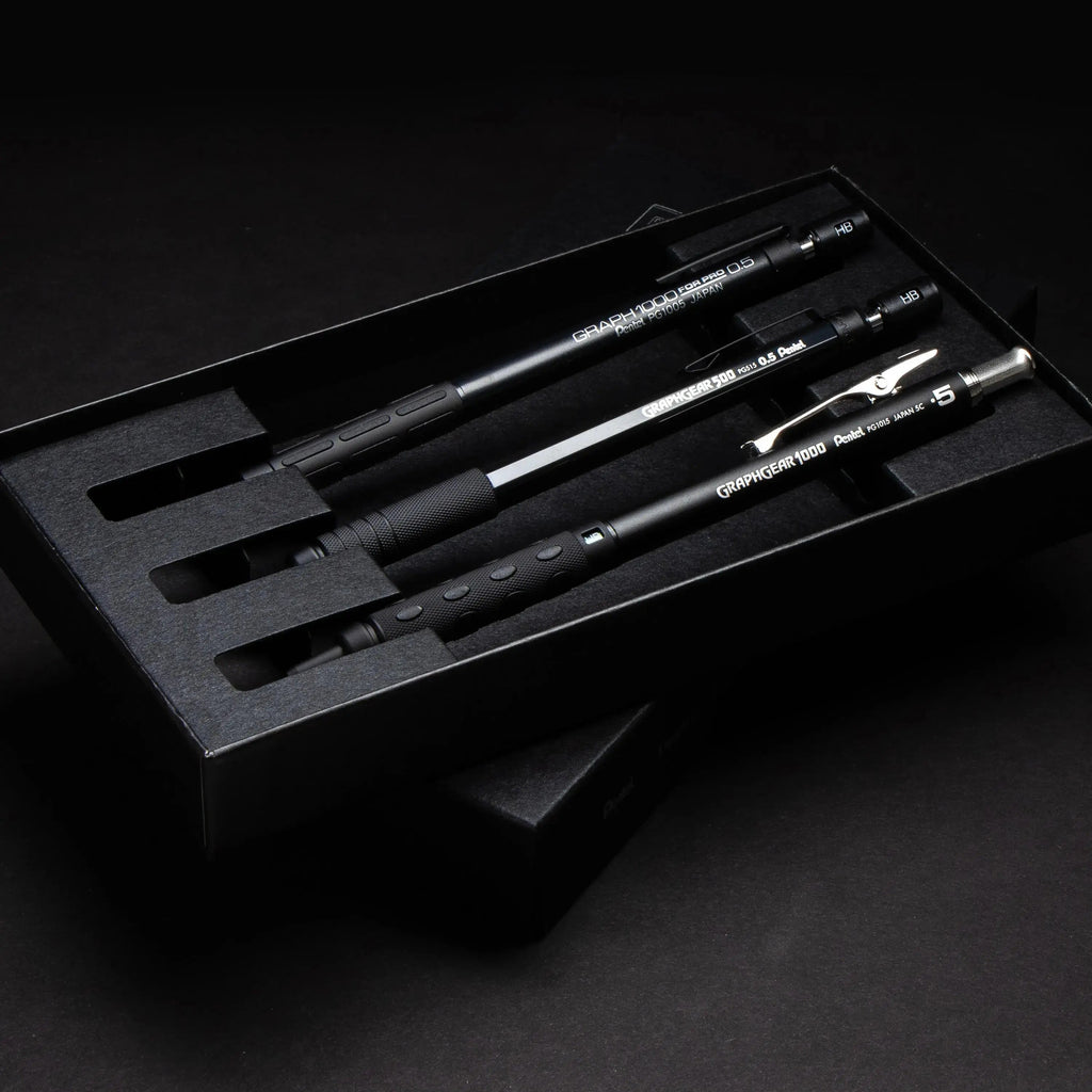 Pentel GraphGear/Graph Black Edition, Mechanical Drafting Pencils, Pentel 60th Anniversary Limited Edition Collectors Set