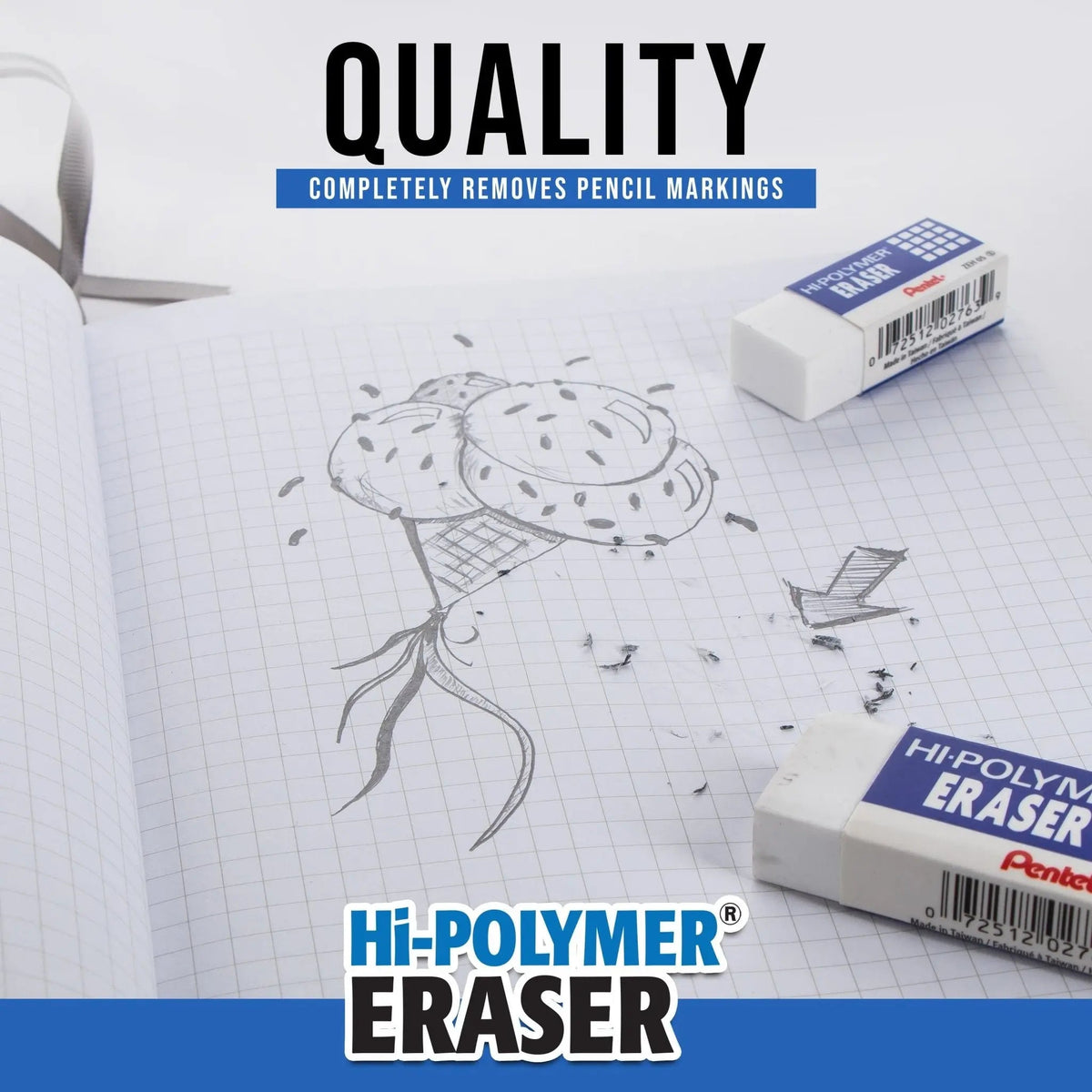 Hi-Polymer® Block Eraser Large White, 3 Pack