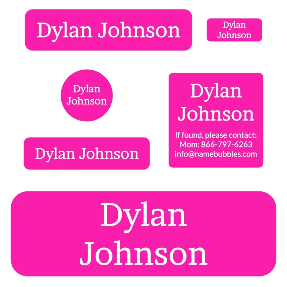 One Color School Labels Pack