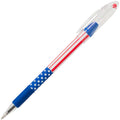 Pentel RSVP Ballpoint Pen, (0.7mm) Fine Line, Flag Barrel, Black Ink
