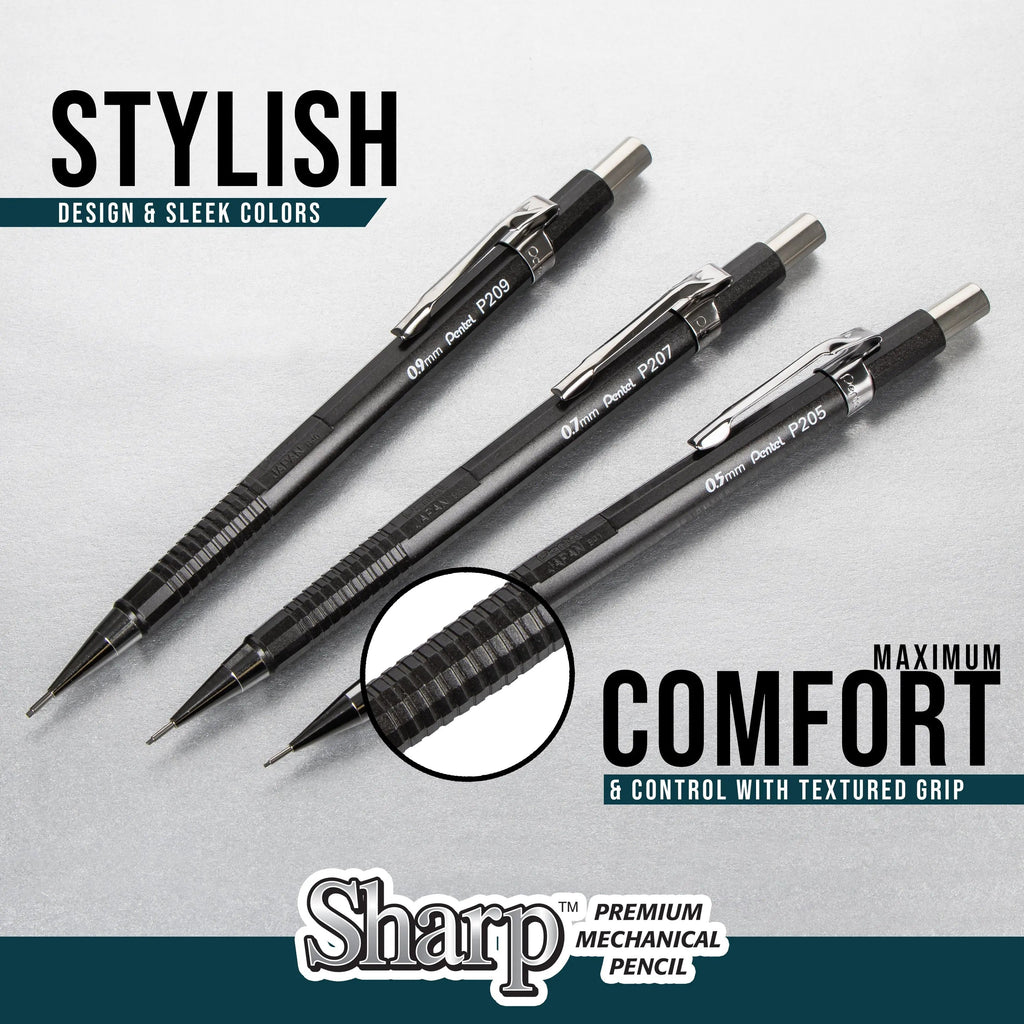 Pentel Sharp Mechanical Pencil, Metallic Barrels, Assorted Packs