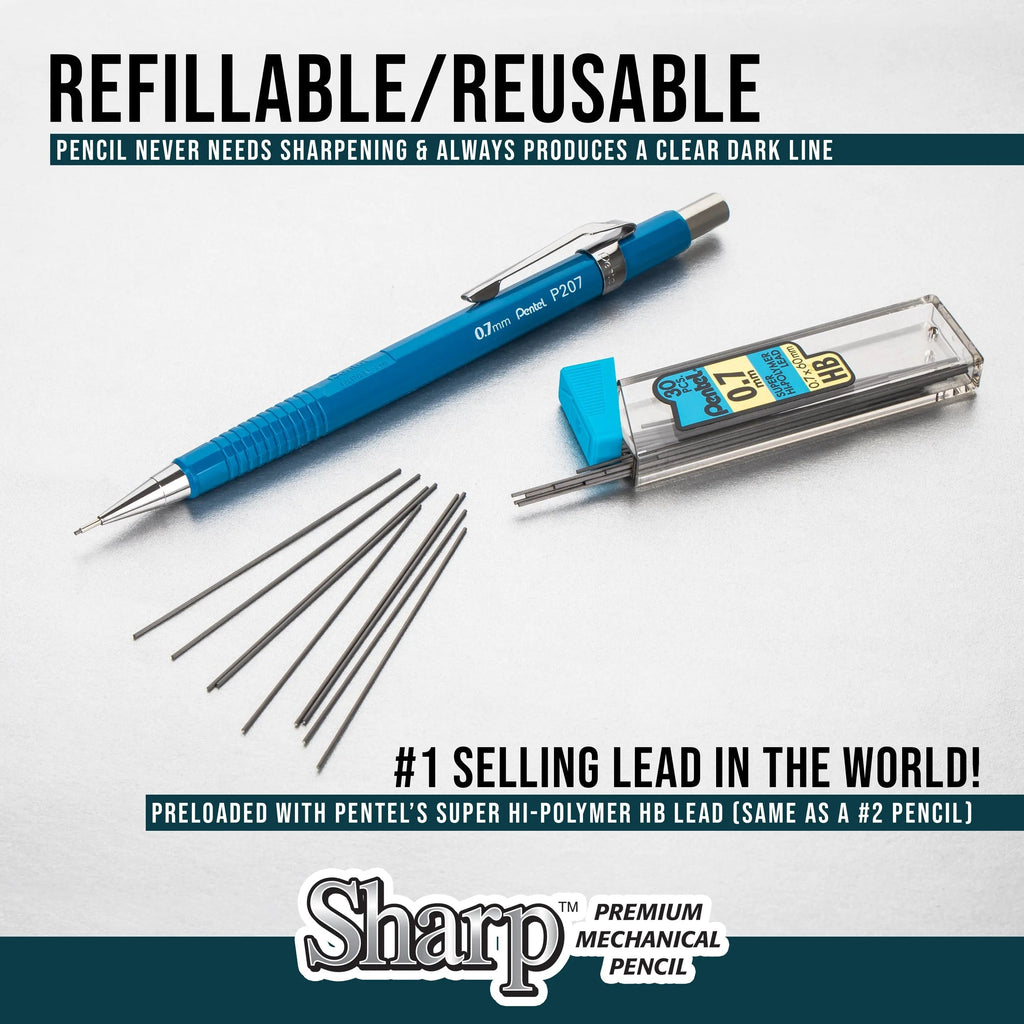 Pentel Sharp Mechanical Pencil, Metallic Barrels, Assorted Packs