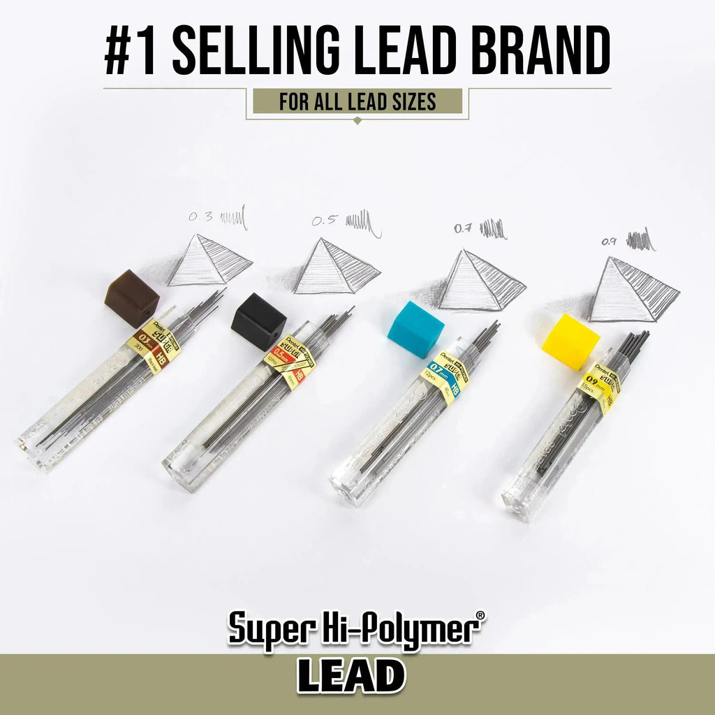 Pentel Super Hi-Polymer Lead Refill (1.3mm) Extra-Bold, 8pcs/Tube, 2-pk