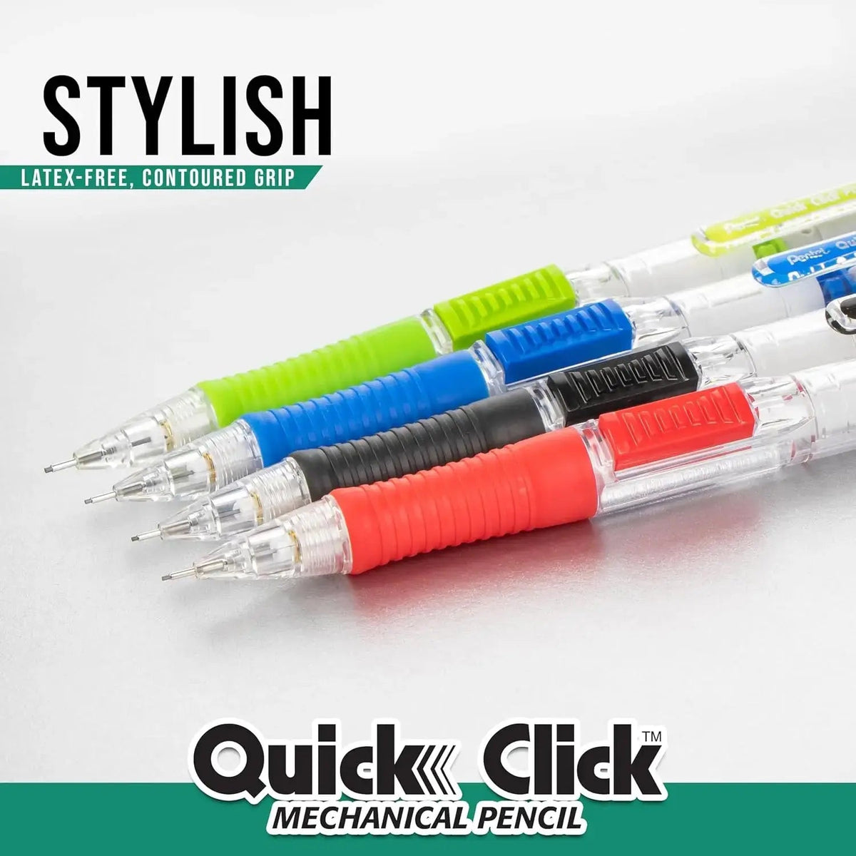 Pentel Quick Click Mechanical Pencil, 0.5mm, Plus Lead and Eraser, 8-pk