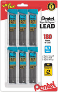 Pentel Super Hi-Polymer Lead Refill (0.7mm) Med, 30 pcs/Tube, Assorted Packs
