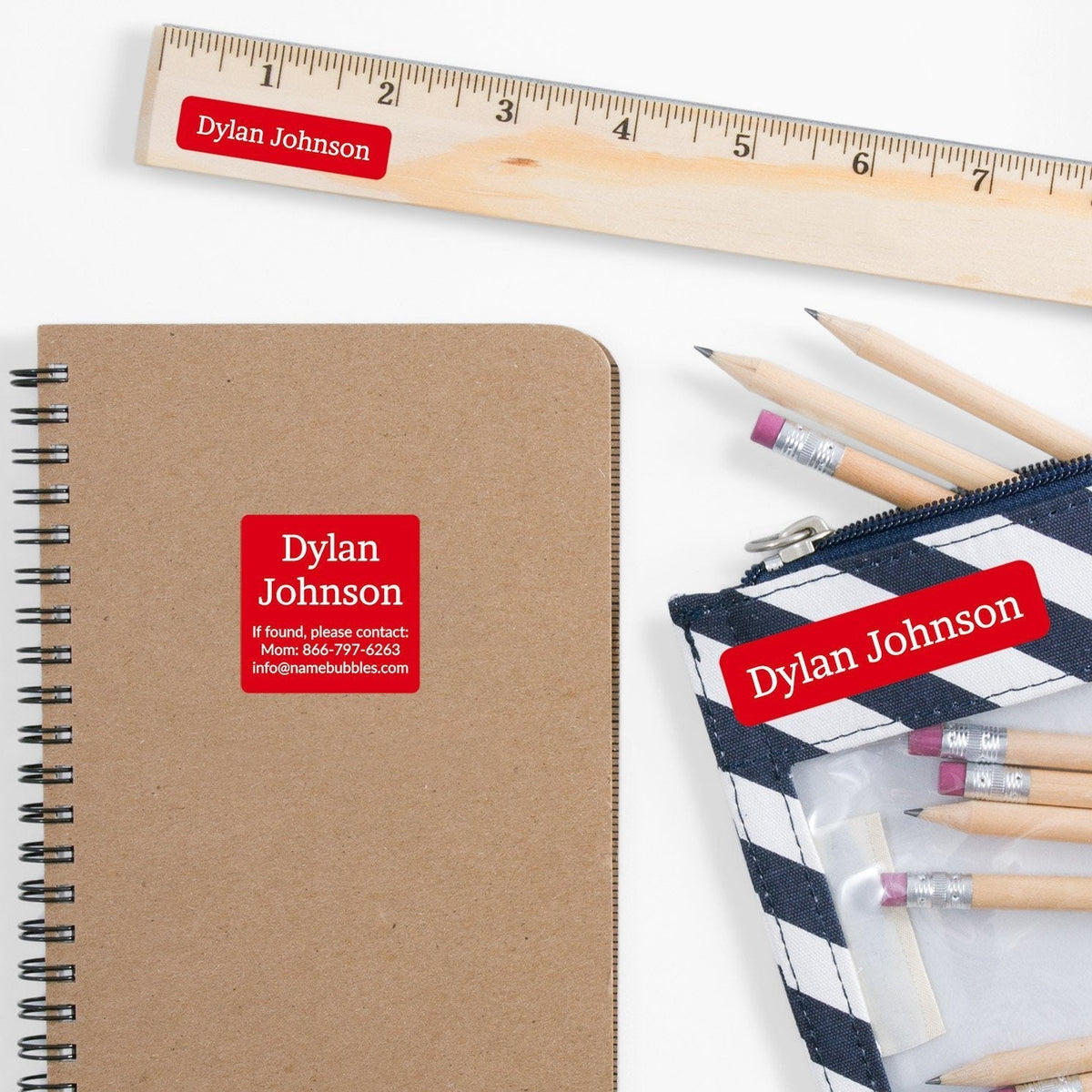 One Color School Labels Pack