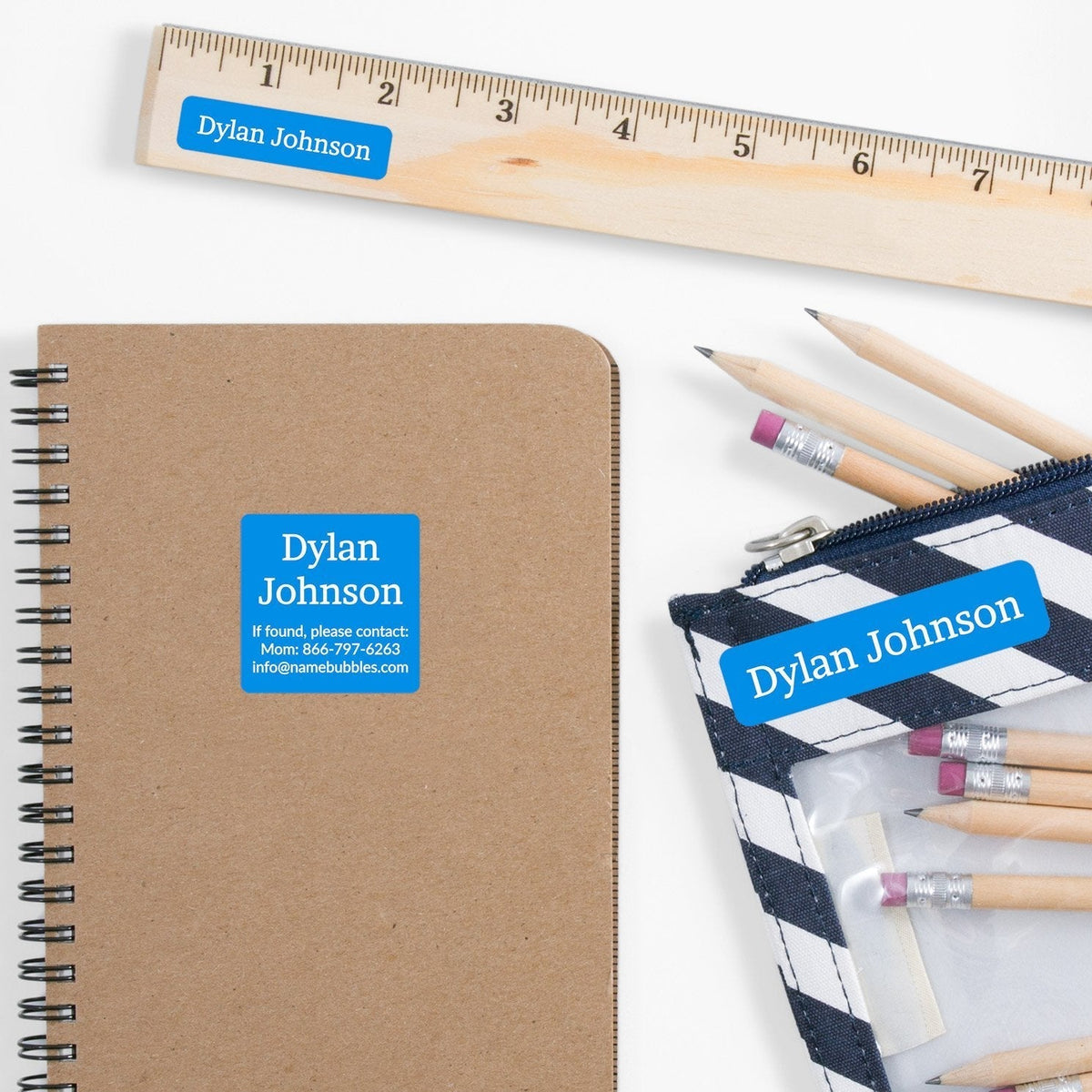 One Color School Labels Pack