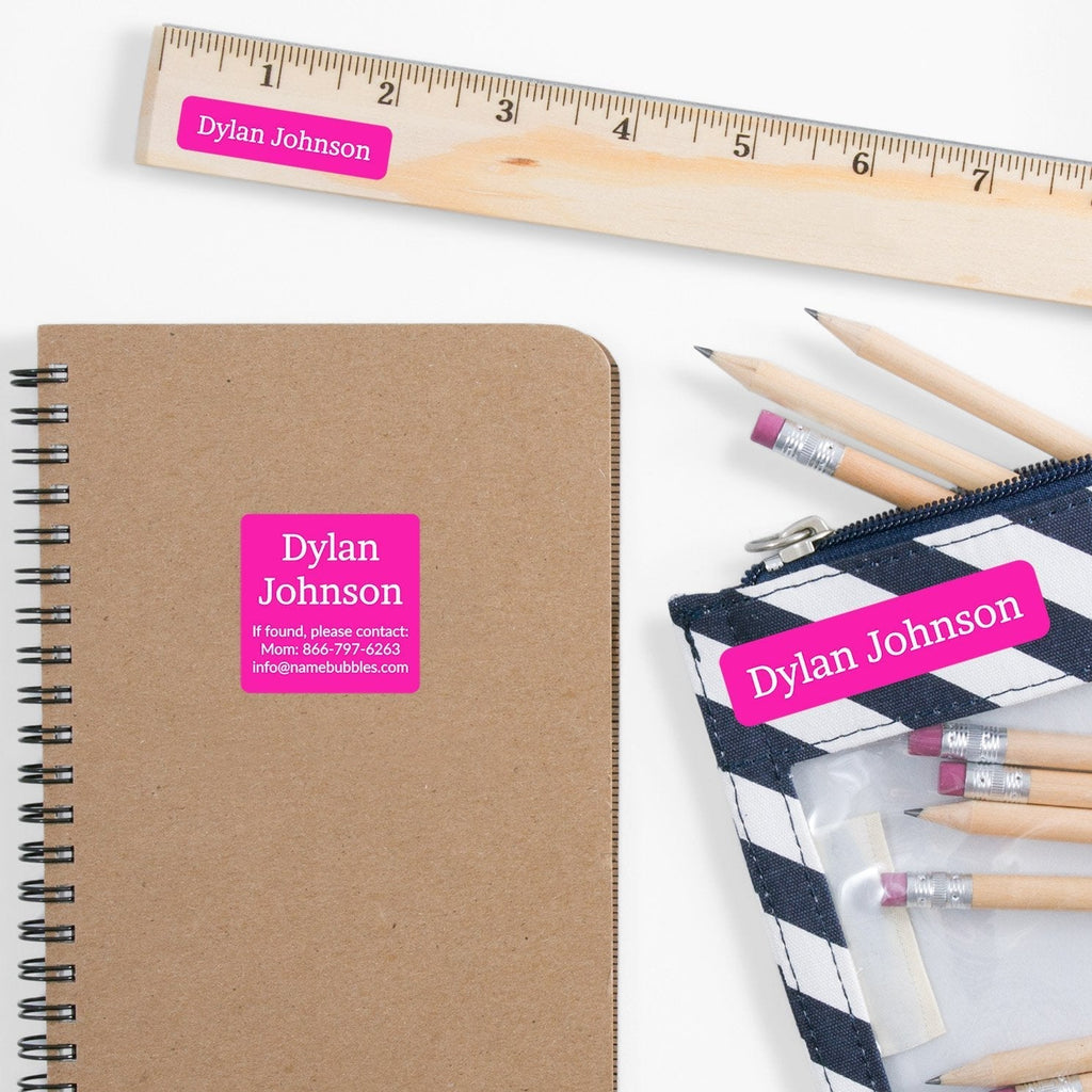 One Color School Labels Pack