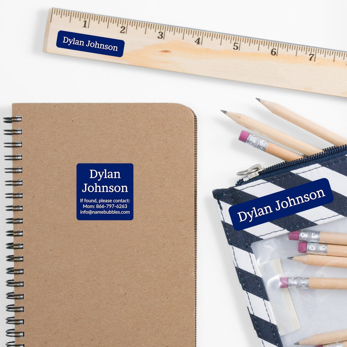 One Color School Labels Pack