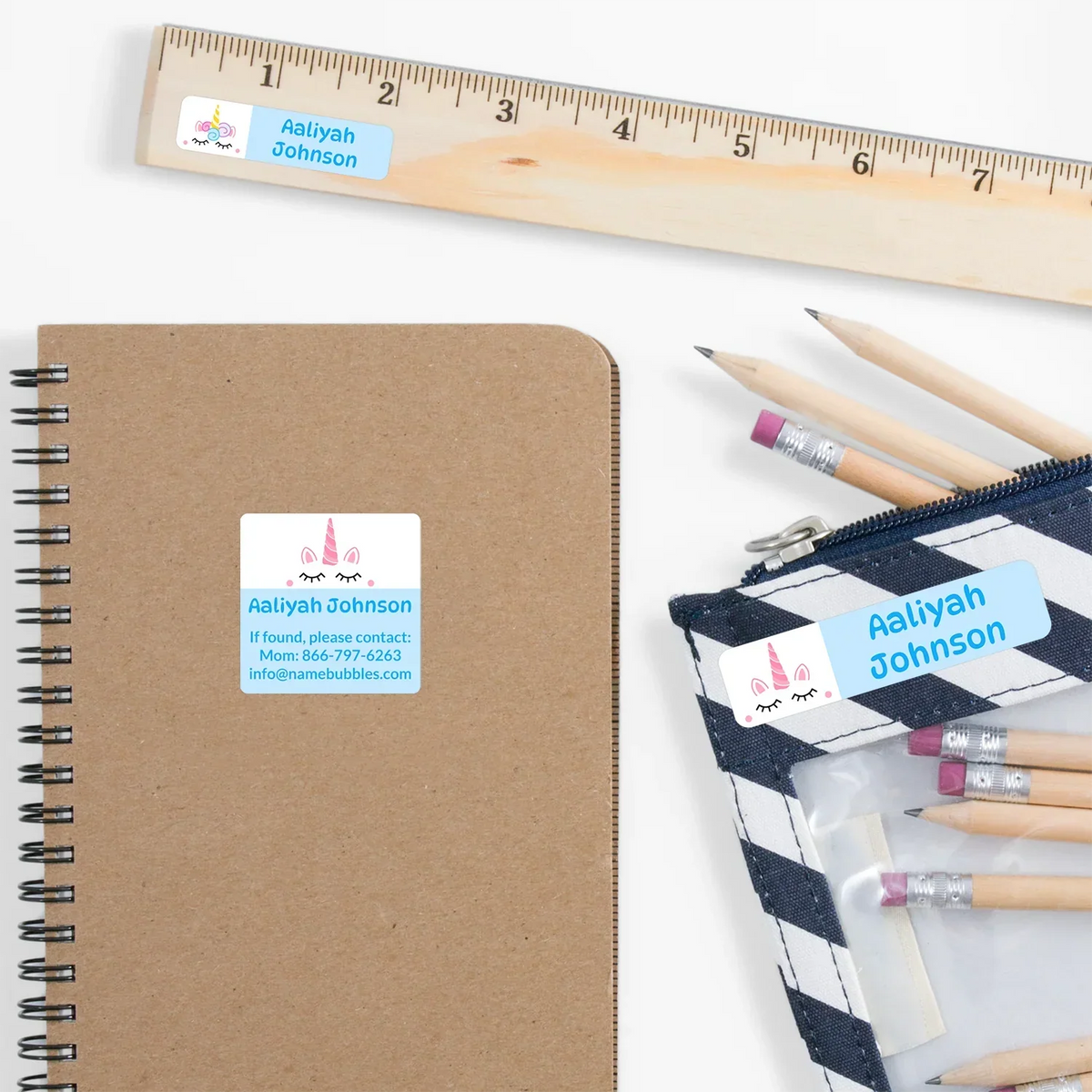 Unicorn School Labels Pack