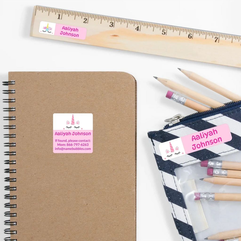 Unicorn School Labels Pack