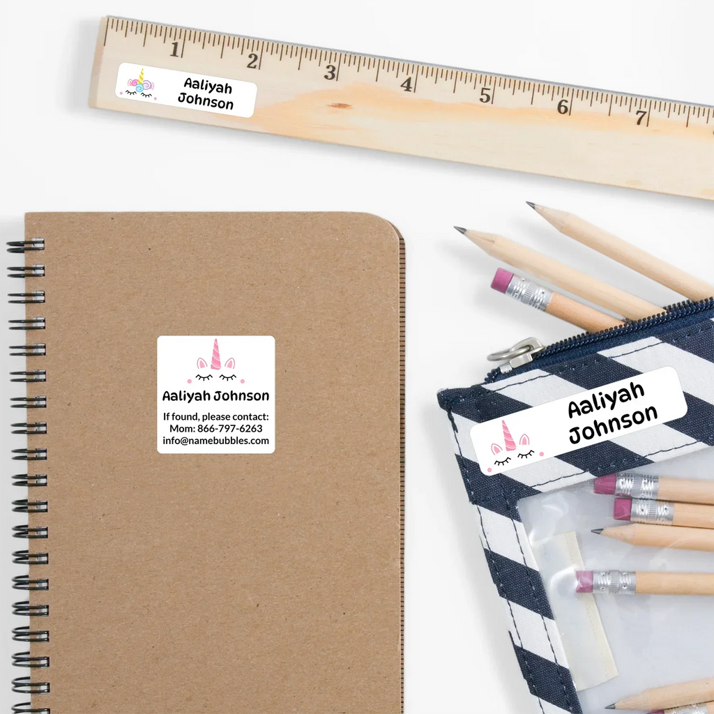Unicorn School Labels Pack